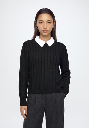 JDY, JDYDIANA SHIRT PULLOVER - Пуловер - black/white