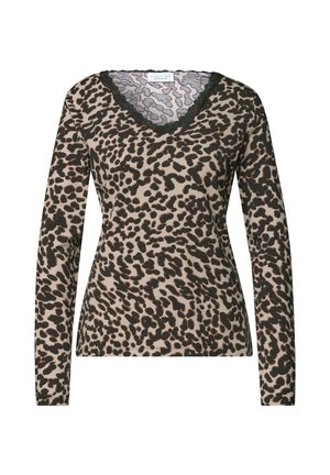 Street One Studio, LANGARM SHIRT MIT V-NECK UND SPITZE - T-shirt à manches longues - black