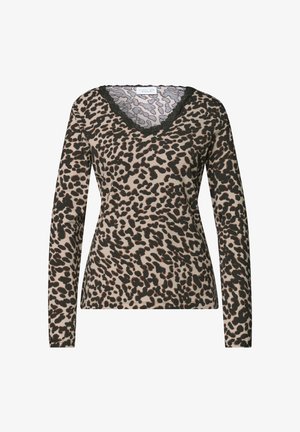 Street One Studio, LANGARM SHIRT MIT V-NECK UND SPITZE - Maglietta a manica lunga - black