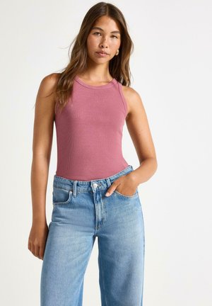 Lindex TANK - Top - dark dusty pink