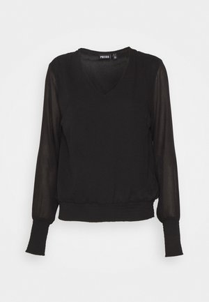 Pieces PCSTEPHANIE V-NECK - Bluse - black