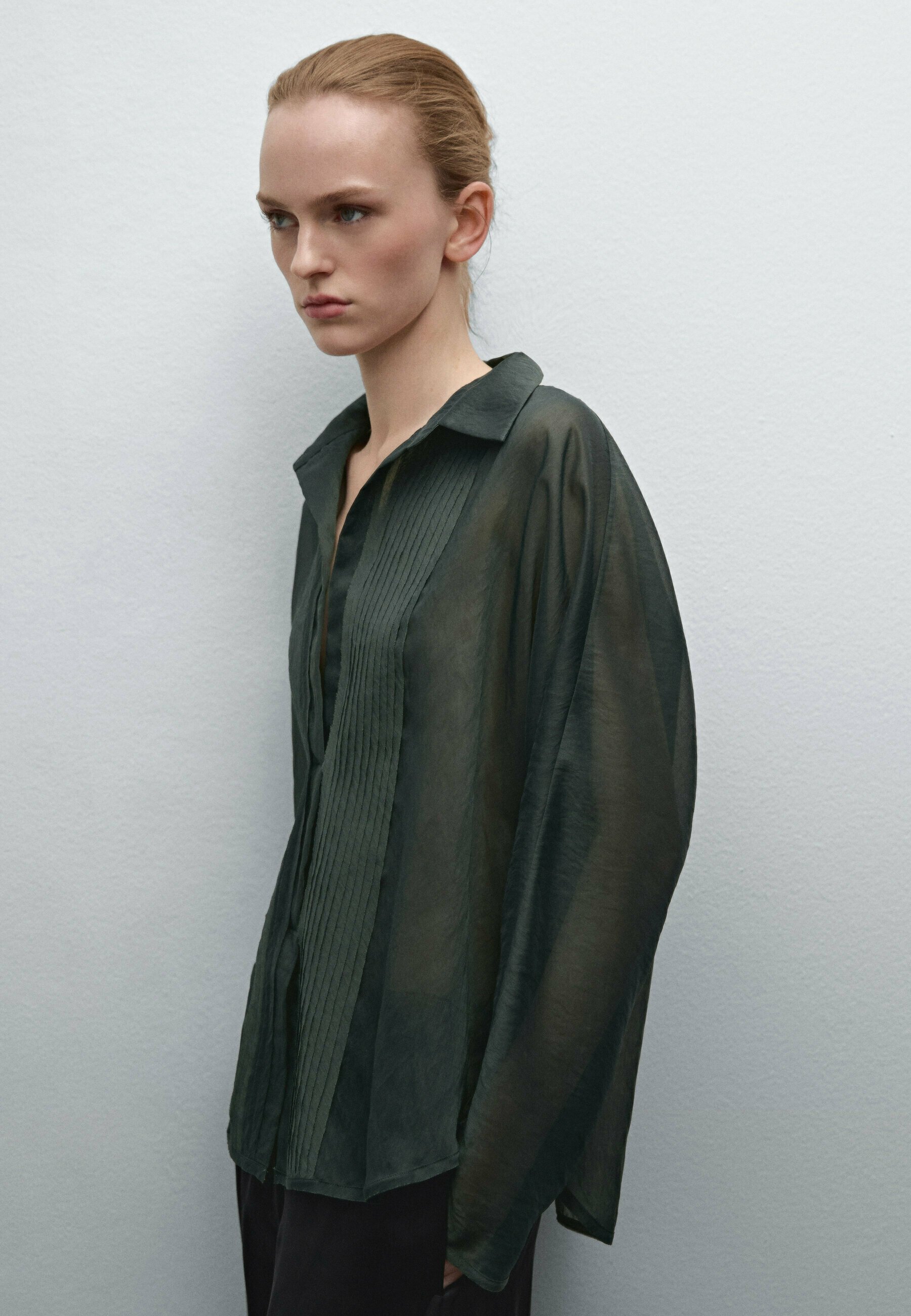 売れ筋商品|||マッシモ ドゥッティ シャツ レディース トップス LOOSE-FITTING WITH PINTUCK DETAILING - Blouse - dark green 05171871567-o5.jpg?ts=