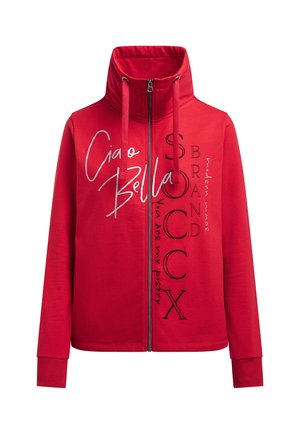 Soccx, SOCCX SWEATJACKE MIT HOHEM KRAGEN UND FOLIENPRINTS - Zip-up sweatshirt - red orange