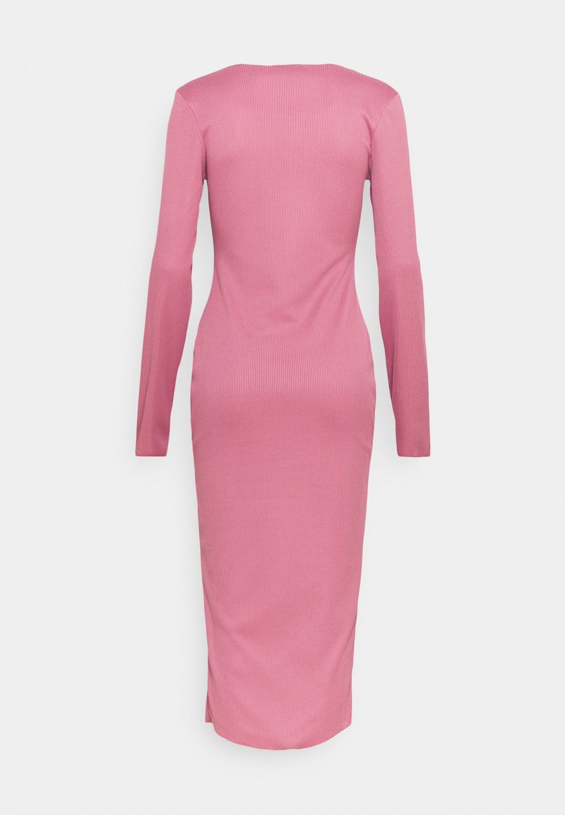 Missguided Tall Square Neck Long Sleeve Midi Dress Shift Dress Pink Zalando Co Uk
