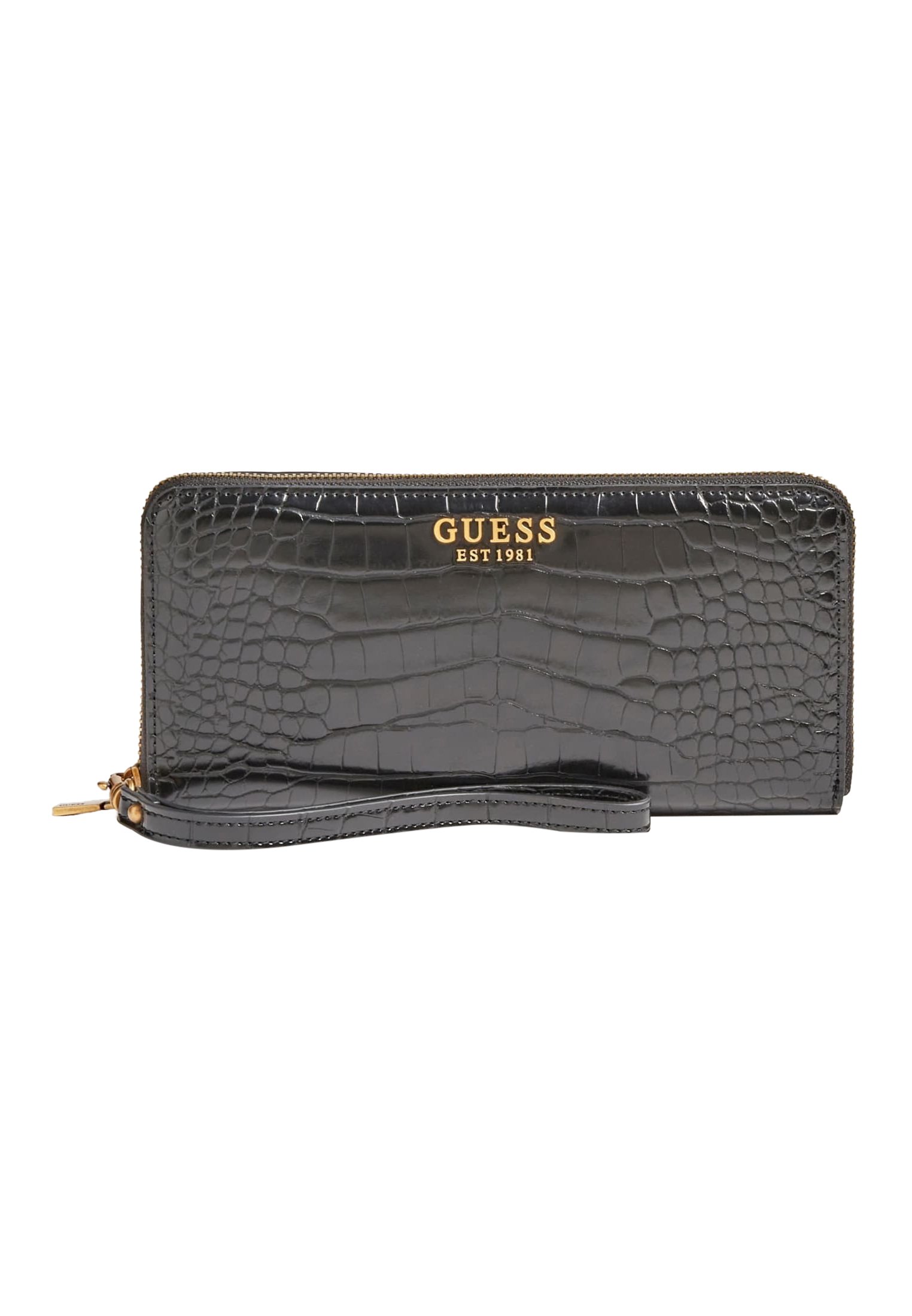 black leather guess wallet