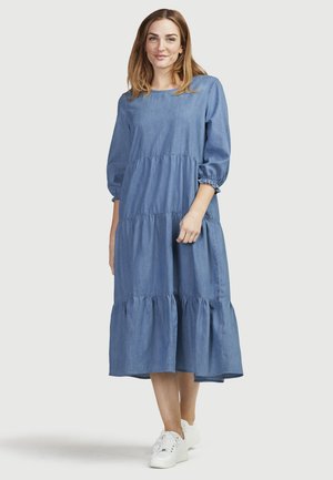 WITH FRILLS - Spijkerjurk - light blue denim