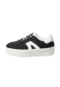 RETRO PLATFORM IN WIDE FIT - Matalavartiset tennarit - black