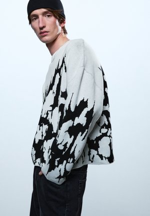 Weekday RELAXED GRAPHIC - Pullover - white/black