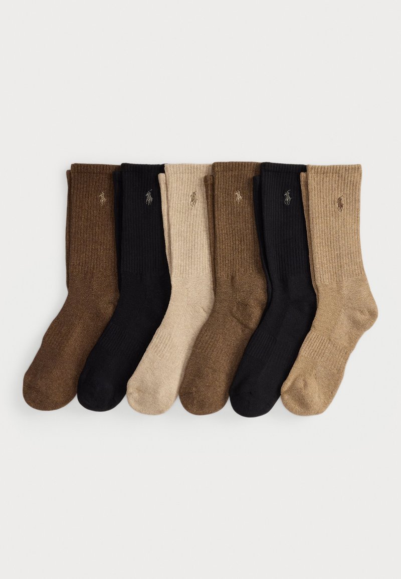 Polo Ralph Lauren COTTON-BLEND CREW SOCK 6-PACK - Socks - brown