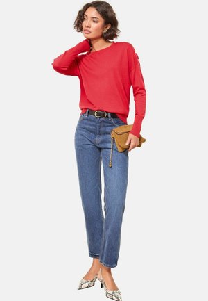 REGULAR FIT  BUTTON SHOULDER  - Strickpullover - red