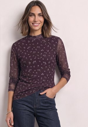 Street One, LANGARM MESH-SHIRT MIT RUNDHALS UND PRINT - T-shirt à manches longues - rustic rouge