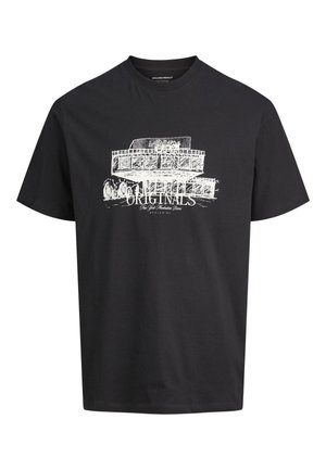 RUNDHALSAUSSCHNITT  - Print T-shirt - black