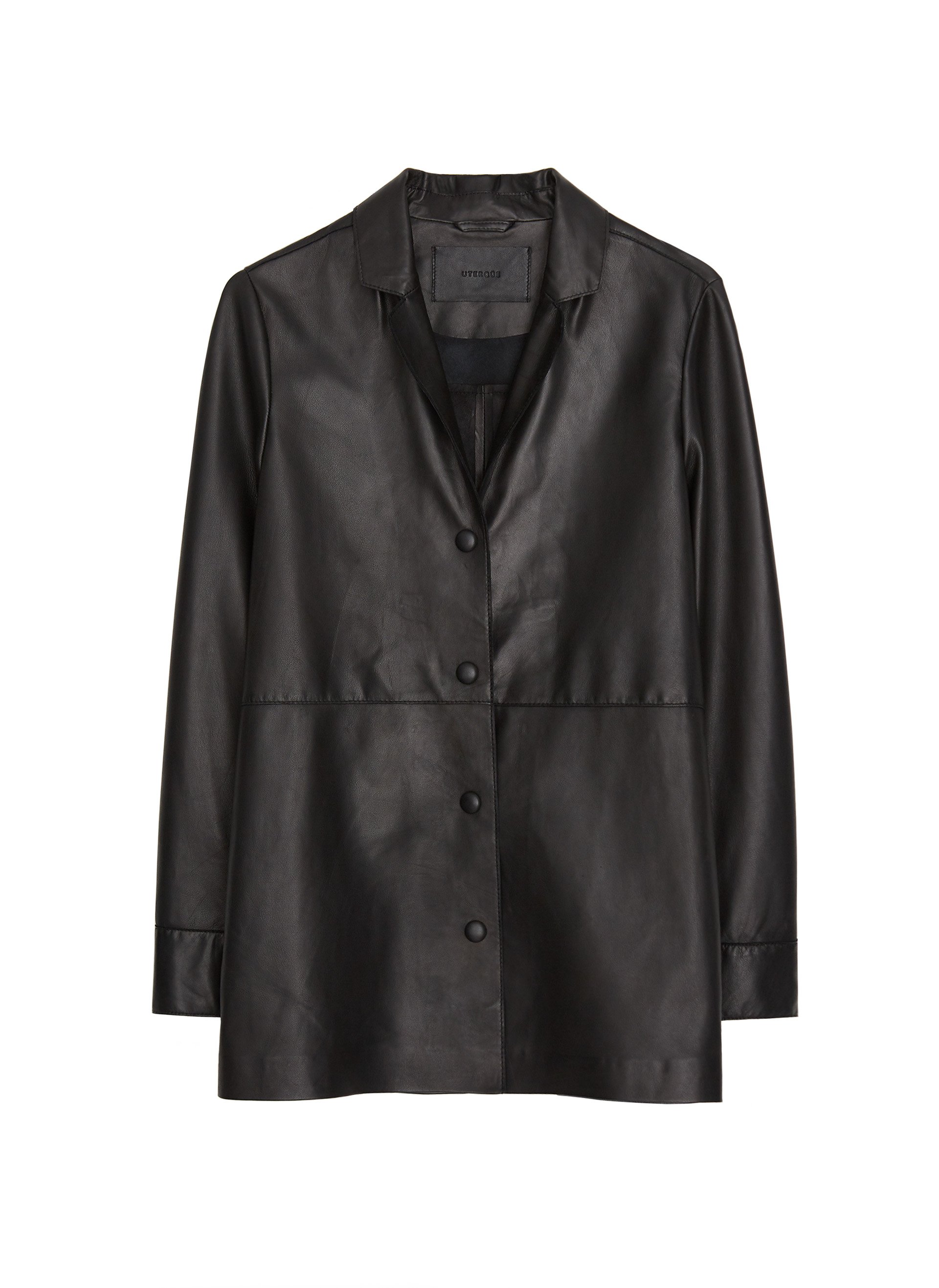 Black leather blazer