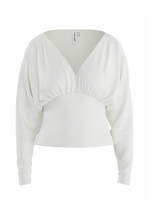 HYPEDROP, V-NECK TOP HDVERNA DEEP - T-shirt à manches longues - white