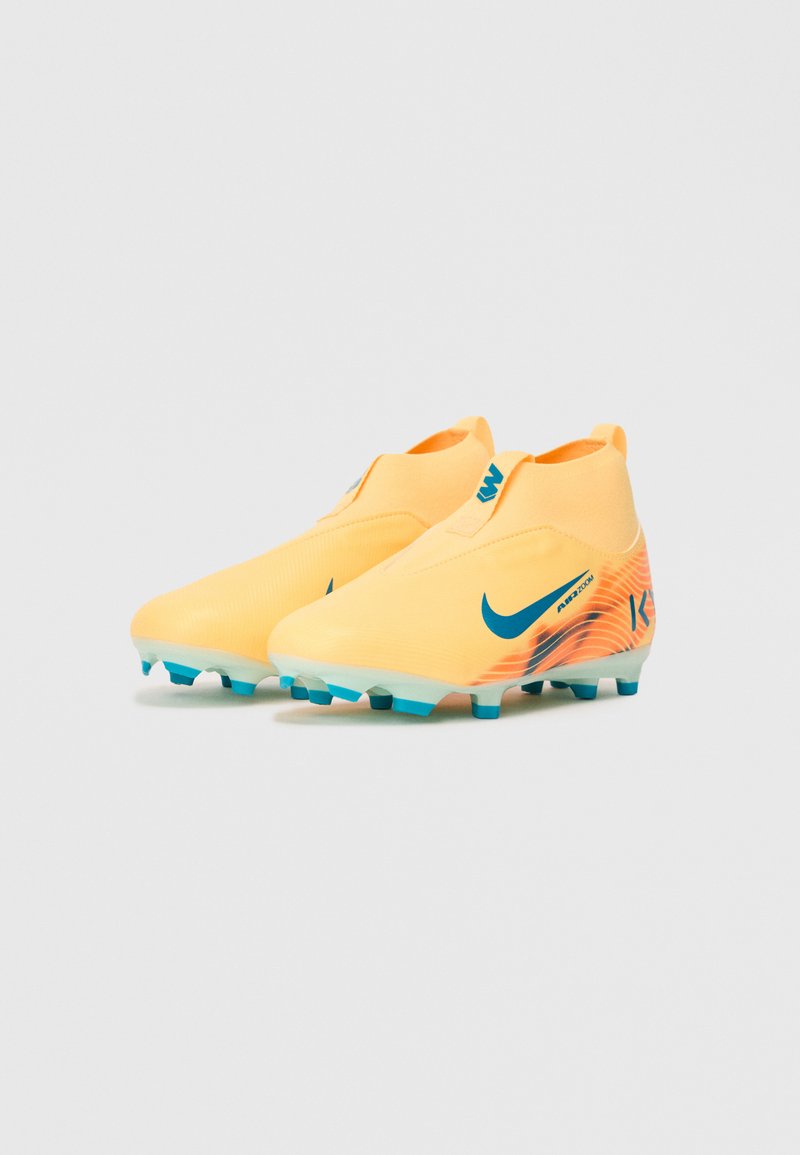 Nike Neon Yellow Soccer Cleats with Orange and Aqua Accents Nike Mercurial Vapor 16 Pro KM Mbappe Firm Ground Cleats  main image 2