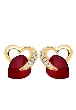 SPARKLING BASIC HEART - MIT KRISTALLEN VON SWAROVSKI® - Øreringe - dunkelrot
