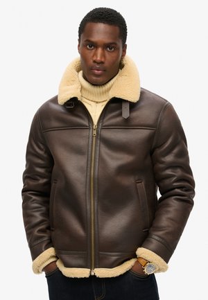 AVIATOR - Veste en similicuir - dark brown