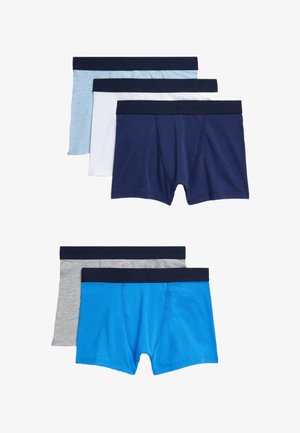 Confezione da sei boxer da uomo in vari colori: azzurro chiaro, blu navy, bianco, grigio e turchese. Tessuto morbido con cinturini elastici.