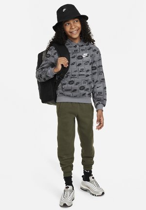 CLUB FLEECE - Felpa con cappuccio - smoke grey/white