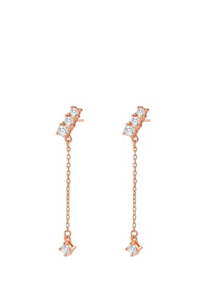 Hey Happiness, CRYSTAL BAR DANGLE - Earrings - rose gold-coloured