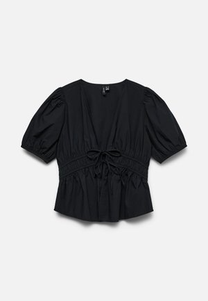 Vero Moda, VMJARLOTTE TIE V NECK - Pluus - black