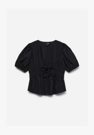 Vero Moda, VMJARLOTTE TIE V NECK - Bluza - black