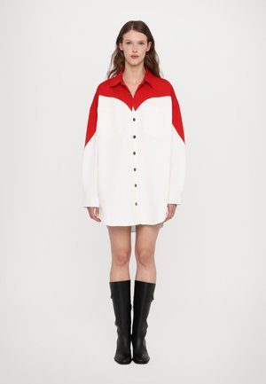 Fiorucci HEART SHIRT DRESS - Blusenkleid - red/white