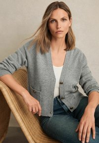 Reiss MILA BUTTON - Kofta - silver/grey