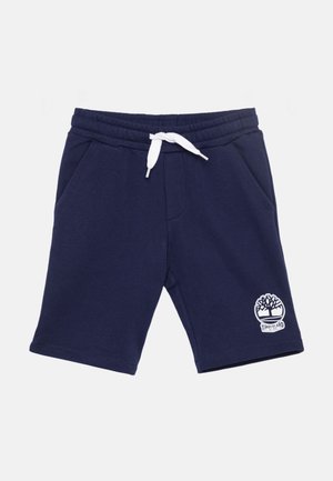 Mornarsko modri kratki hlače iz mešanice bombaža z elastičnim pasom, belim vrvico, dvema stranskima žepoma in Timberland logotipom na levem stegnu.