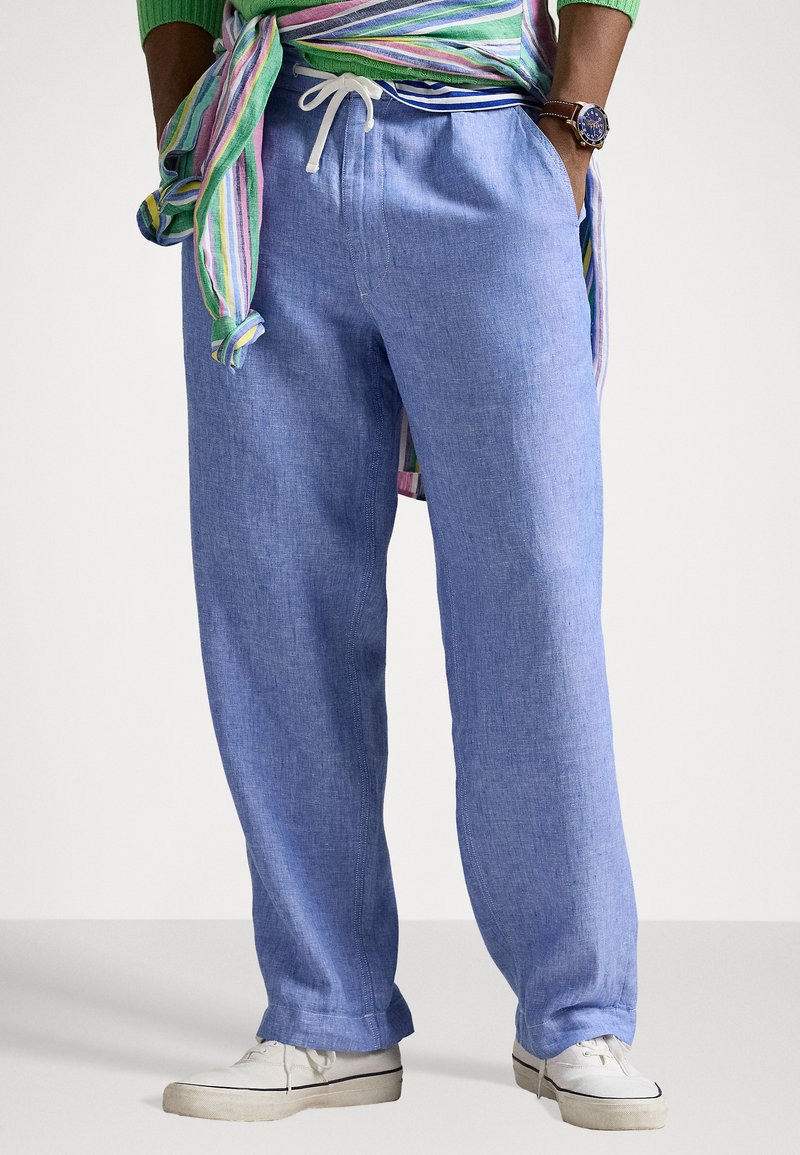Polo Ralph Lauren POLO PREPSTER CHAMBRAY EASY PANT - Vászonnadrágok - blue/white