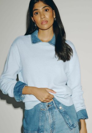 Next, REGULAR FIT - CREW NECK KNIT LOOK JUMPER - Striktrøje - blue