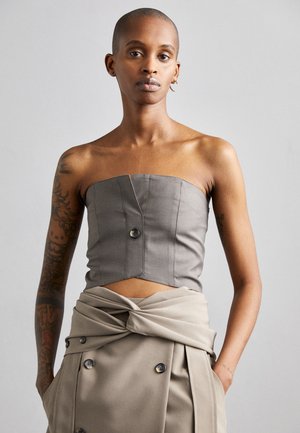 BUTTON DETAILED TUBE - Top - taupe