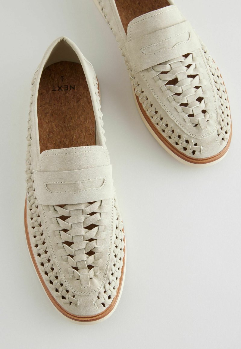 Next REGULAR FIT WEAVE LOAFERS Slipper chalk white/beige