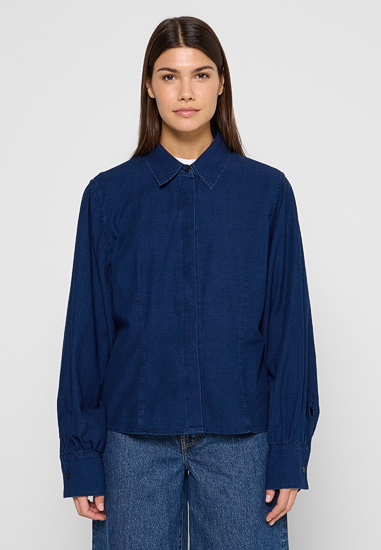 closed Overhemdblouse donkerblauw