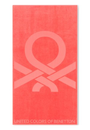 WITH BURN-OUT EFFECT LOGO AND SLOGAN  - Strandhanddoek - red
