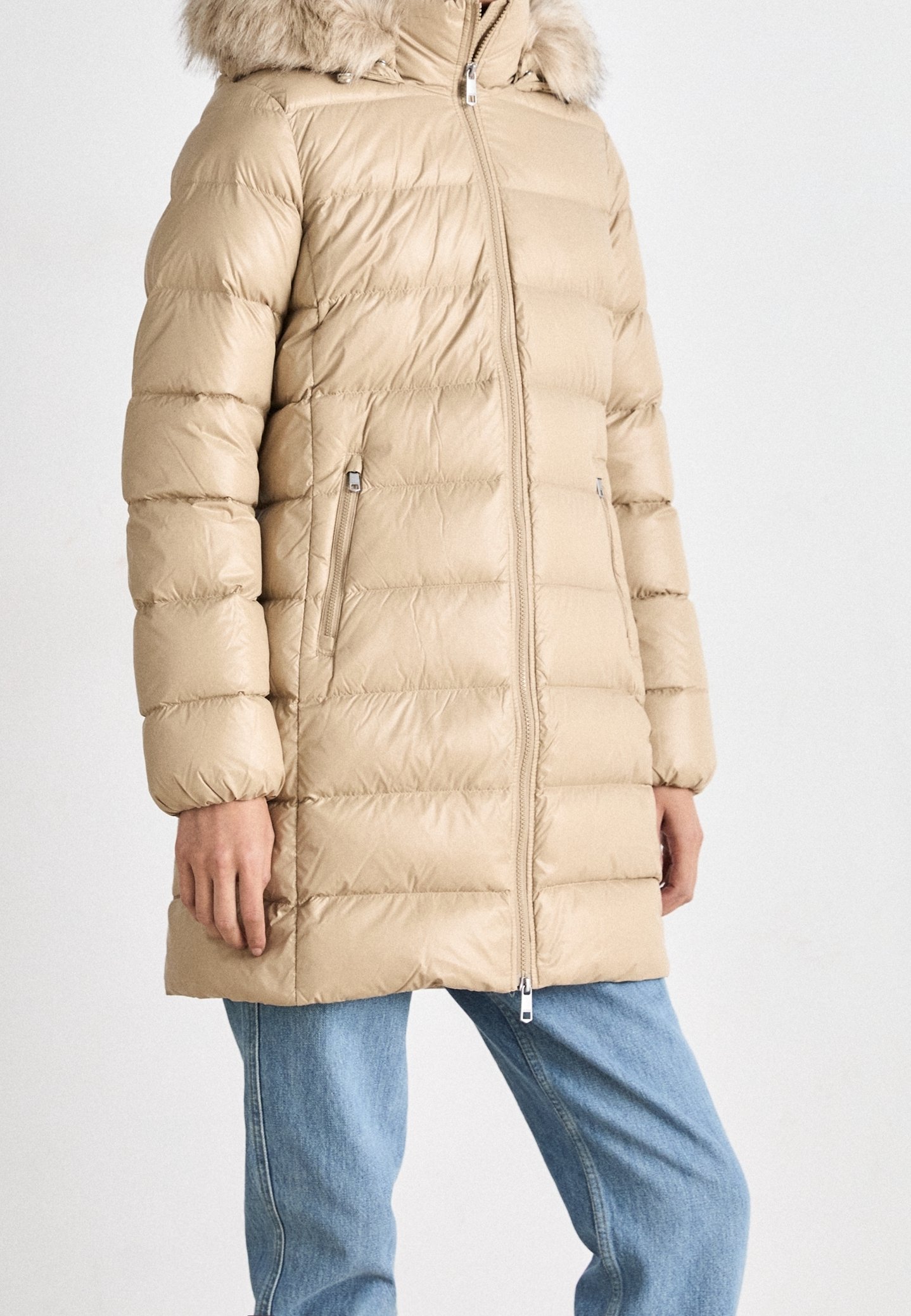 Fur Tommy Hilfiger Parka Beige Water Repellent Down Tommy Hilfiger