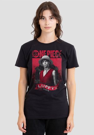 ONE PIECE LUFFY ETCHED PORTRAIT - Print T-shirt - black