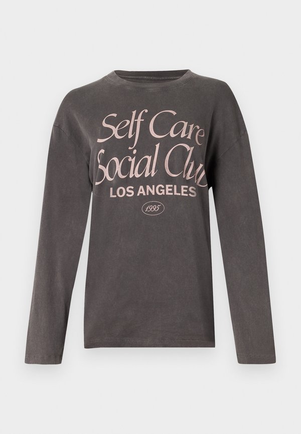 Oversized Long-Sleeve Self Care Social Club Graphic Tee - Long sleeved top2