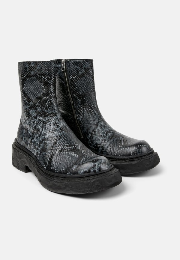 VAMONOS - Platform ankle boots - grau schwarz4