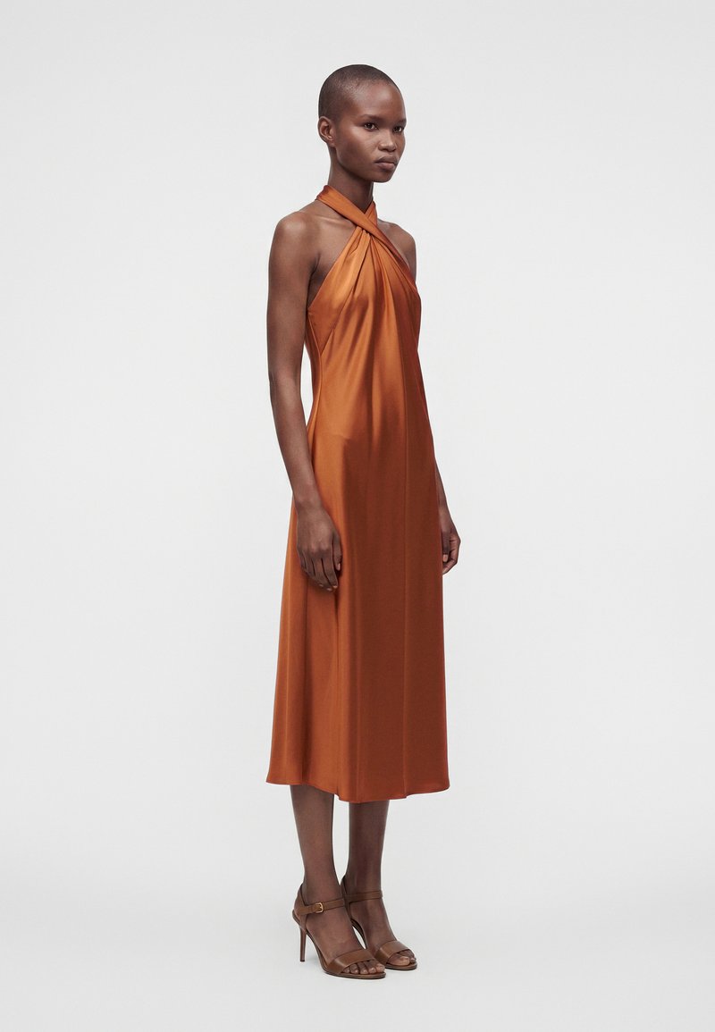 ralph lauren charmeuse halter dress Lauren Ralph Lauren Women's Charmeuse Halter Cocktail Dress - Purple Dawn