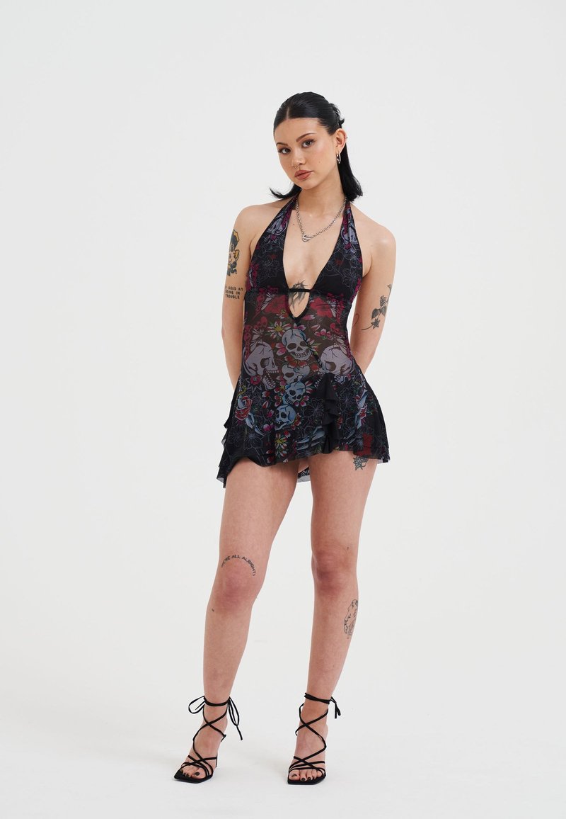 ed hardy halter dress Rare Gorgeous Vintage Y2k Ed Hardy Custom Halter Dress