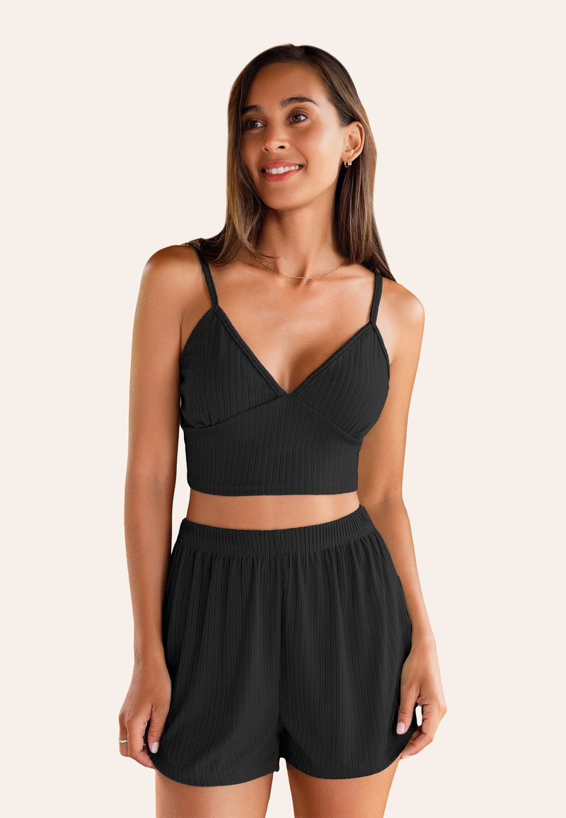 Cupshe CHIC TWO-PIECE LOUNGE SET - Pyjama - black