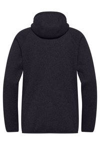 Dunkelgrauer Kapuzenpullover mit langen Ärmeln. Aus einem strukturierten Stoff gefertigt und in lässiger Passform. Keine sichtbaren Marken oder zusätzlichen Details.