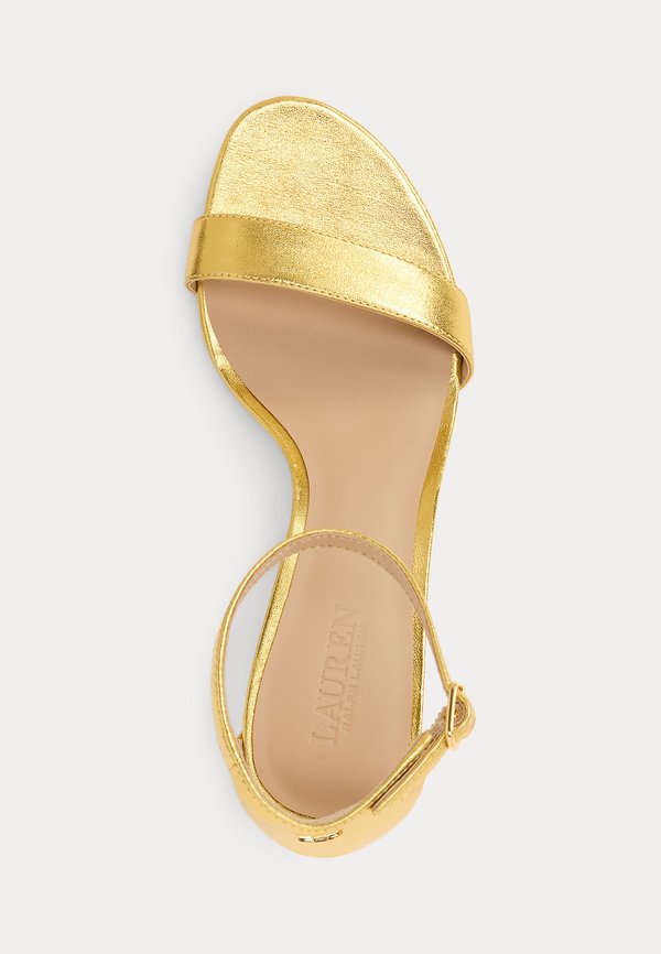 ALLIE MID-HEEL METALLIC LEATHER SANDAL - Classic heels - modern gold3