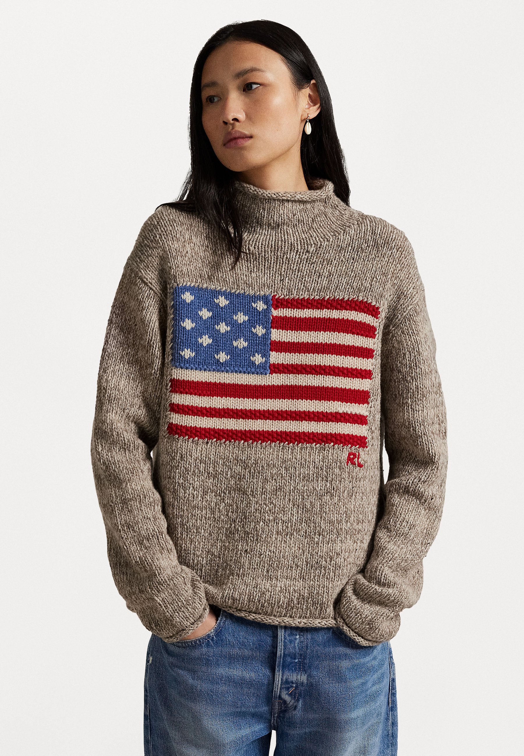 Polo Ralph Lauren FLAG WOOL-BLEND TURTLENECK SWEATER - Jersey de