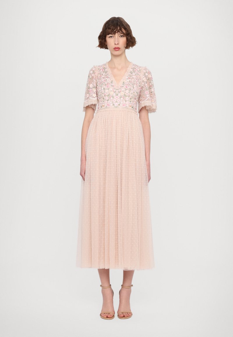 Needle & Thread ROSIE BODICE SHORT SLEEVE V NECK GOWN - Oblačila za posebne priložnosti - pearl pink