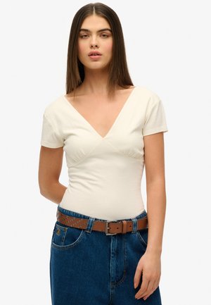 Superdry & Co CAP SLEEVE - T-shirts basic - off white