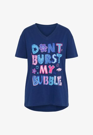 Angel of Style, T-SHIRT, BOXY FIT, BUNTER SCHRIFTZUG - T-shirt imprimé - dark blue