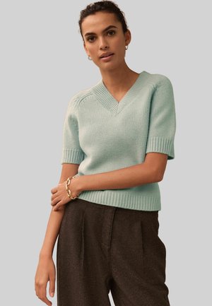 V NECK SHORT SLEEVE - Základné tričko - light blue