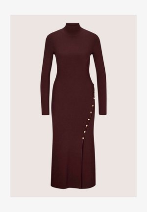 MADELEINE, MADELEINE KLEID STRICKKLEID MIT SCHLITZ & ZIERKNÖPFEN - Robe fourreau - bordeaux red